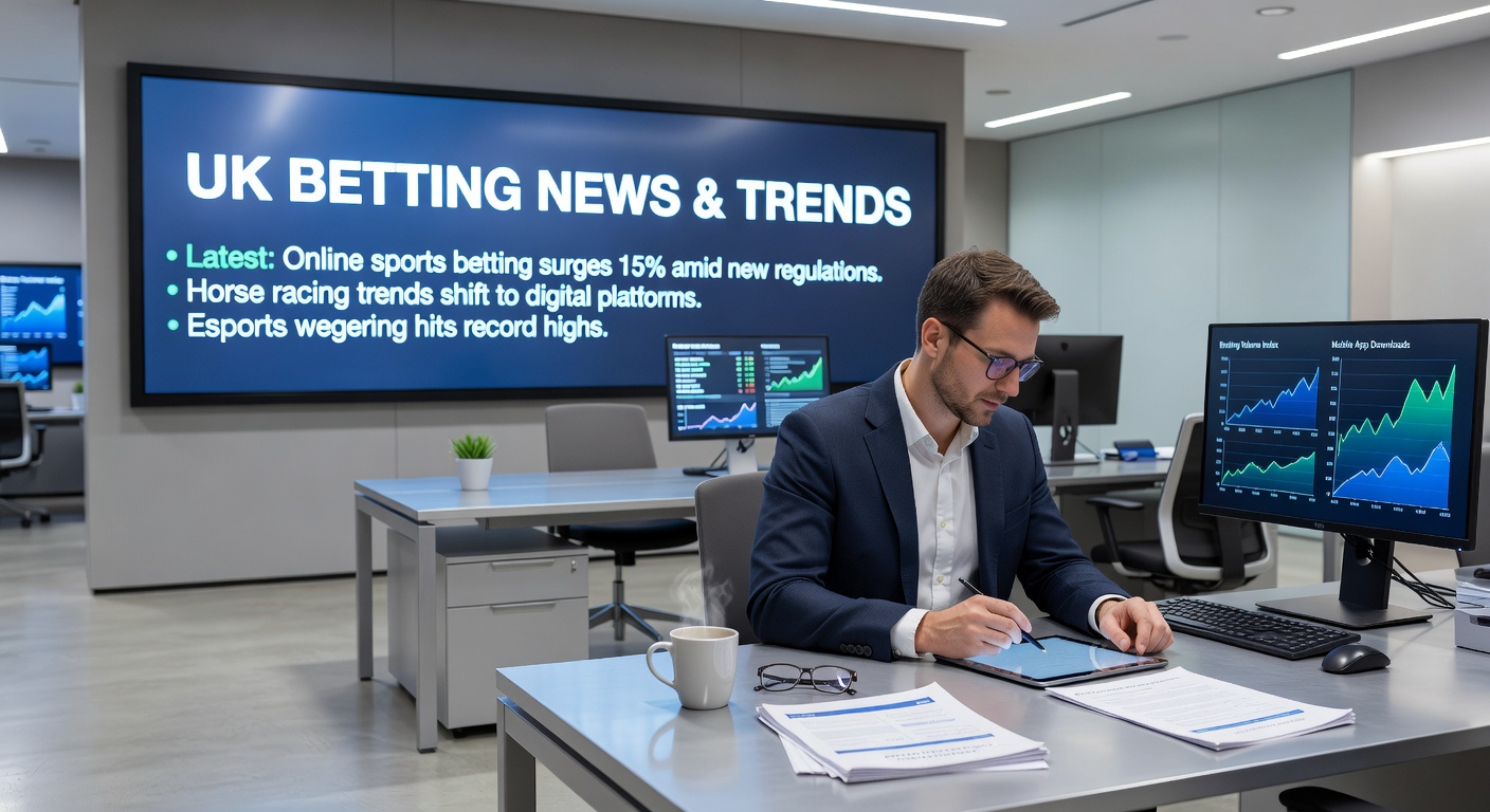 Digital illustration of shadowy online gambling interfaces with UK flags and warning signs emerging from social media feeds