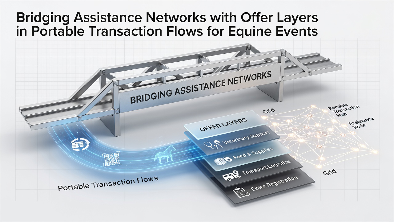 Illustration of portable transaction flows connecting support networks with promotional layers in equine, gridiron, and reel betting