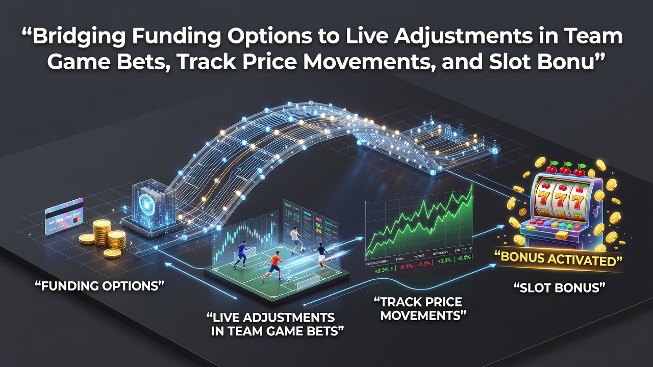 Visual of payment flows connecting to live odds changes on racing tracks and slot machines