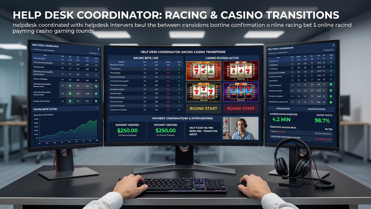 Helpdesk team coordinating with payment systems during active betting sessions
