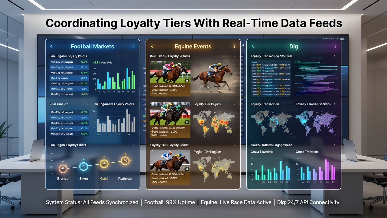 Real-time data integration example for equine events and digital table games loyalty tiers