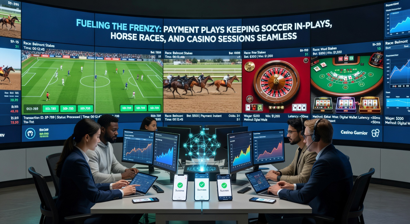 High-speed horse race with digital overlays showing real-time odds updates and instant payment confirmations flashing on a mobile device