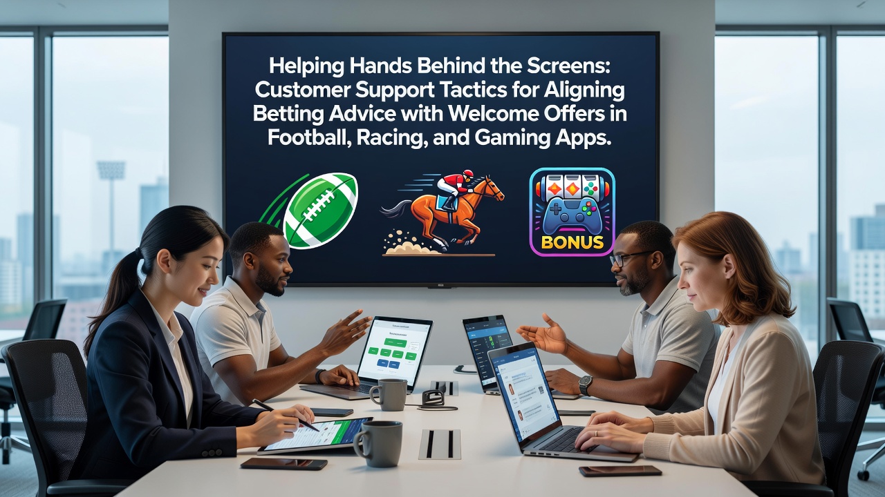 Customer support representative assisting a user with betting app welcome offers on a mobile device