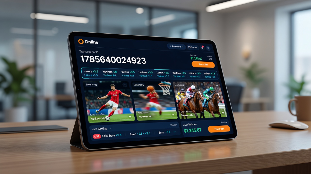 Mobile device displaying live sports betting odds during an ongoing soccer match