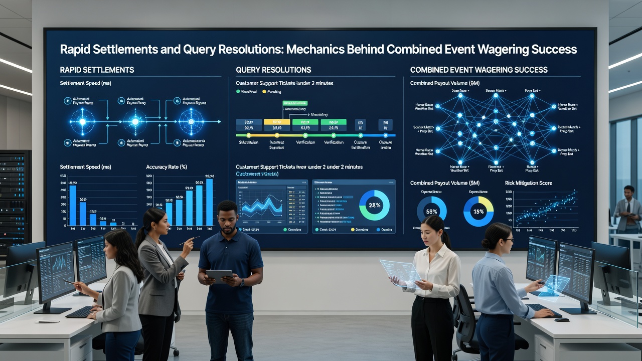 Support dashboard displaying query resolution steps for multi-event wagers