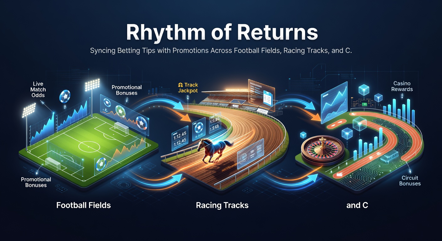 Vibrant collage of galloping horses on a track, overlaid with soccer ball and casino chips syncing in promotional harmony