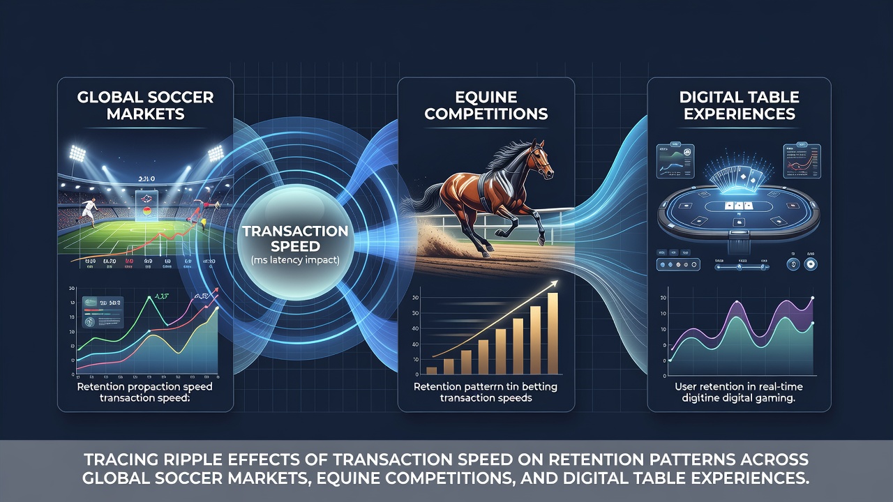 Global betting interfaces showing transaction speed metrics across soccer, racing, and table game platforms